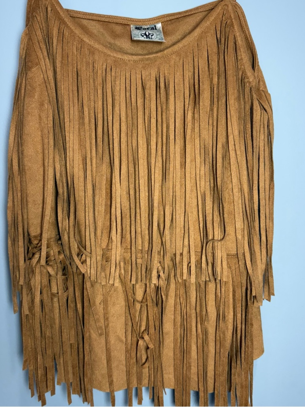 Vocal Apparel camel suede fringe camisole top sz XL - Picture 2 of 5